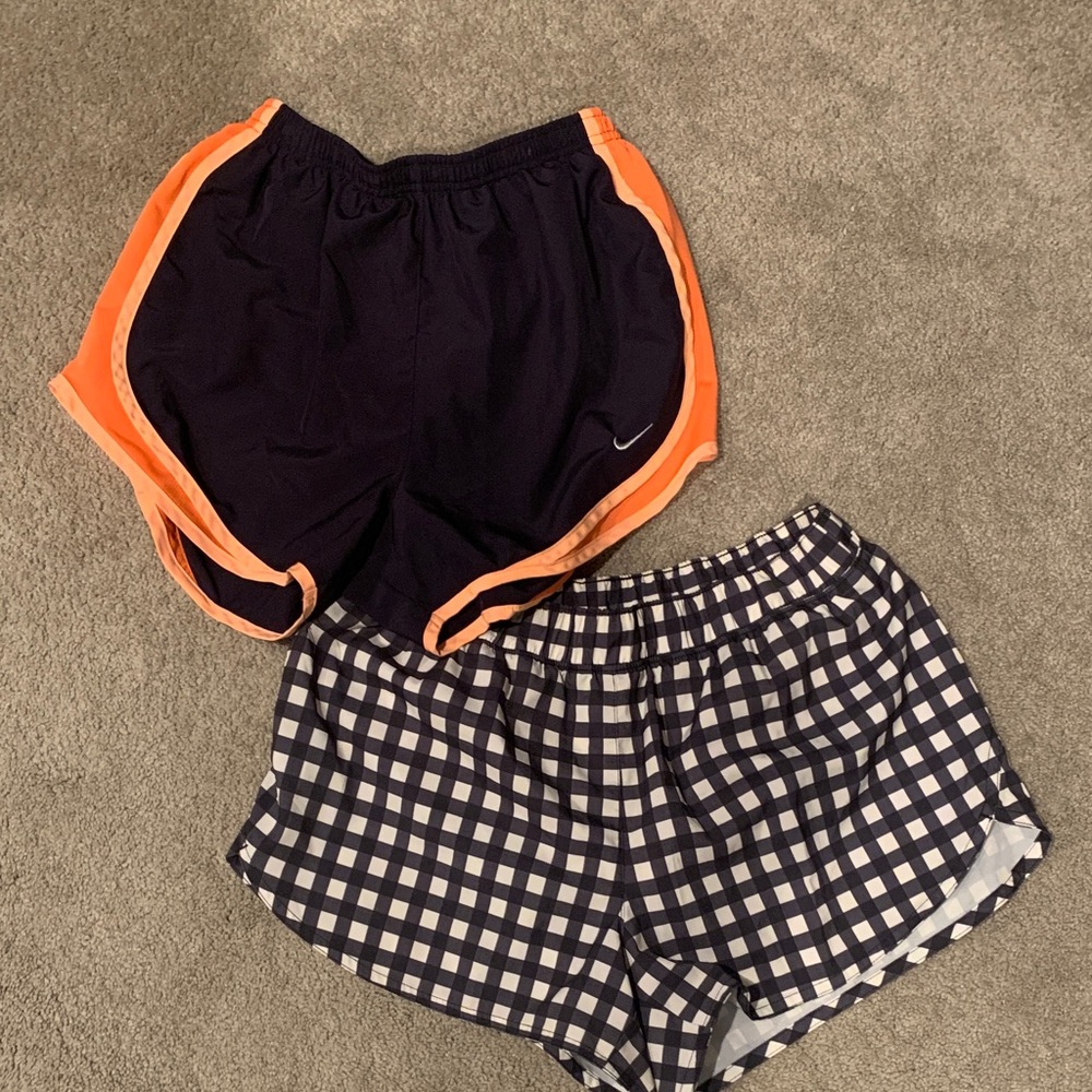 Nike Women's Black Shorts with Orange Trim